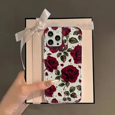 Red Rose iPhone 16 Pro Case Anti-Fall Soft