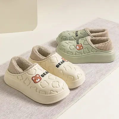 Women Waterproof Cotton Slippers Autumn Winter 2025