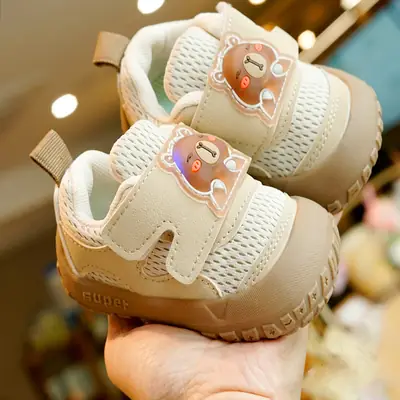 Toddler Shoes Spring & Fall New Beginner Baby Shoes 1-2 Years Old Baby Shoes Soft Sole Non-Slip Breathable Light