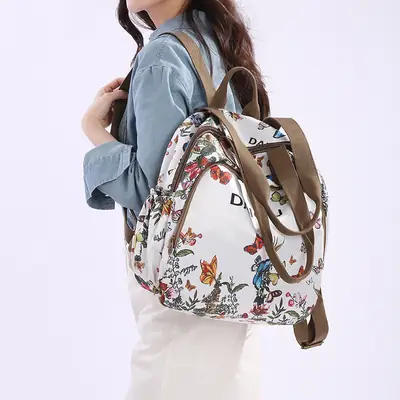 Lightweight Butterfly Print Travel Backpack for Women