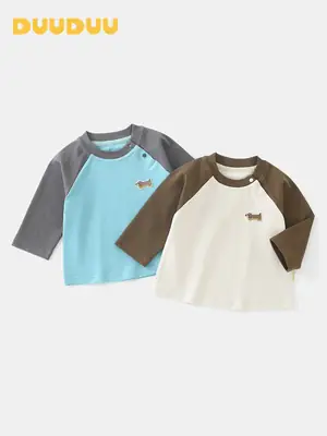 Duuduu Boys Long Sleeve T-Shirt Blue Grey 2025