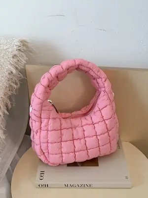 Pink Waffle Crossbody Phone Bag for Women