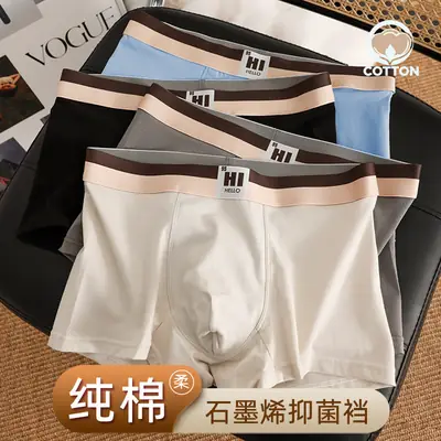 Plus Size Men's Pure Cotton Antibacterial Boxers