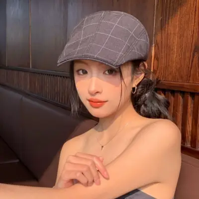 Women's Thin Breathable Artistic Beret Hat with Square Brim