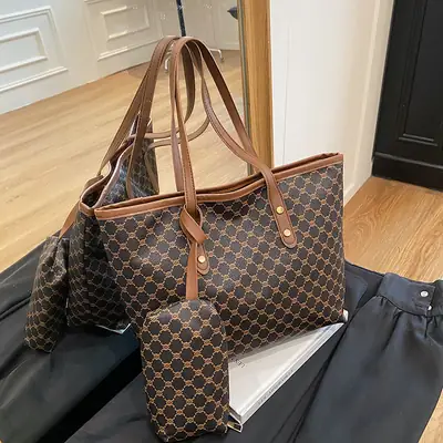 Retro Brown Monogram Shoulder Bag for Women 2026