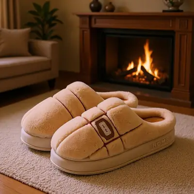 2025 Men's Cotton Slippers for Winter Home and Outdoor Wear Plush Slippers New Anti-Slip Thick Sole Warm Cotton Slippers for Men Wholesale
