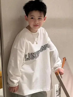 Boys Long Sleeve White T-Shirt Spring Autumn 2026