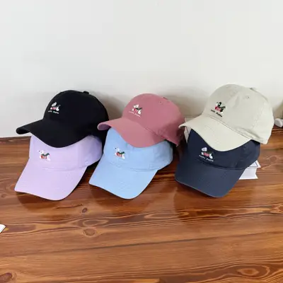 Light Blue Cartoon Cap for Women Spring Summer