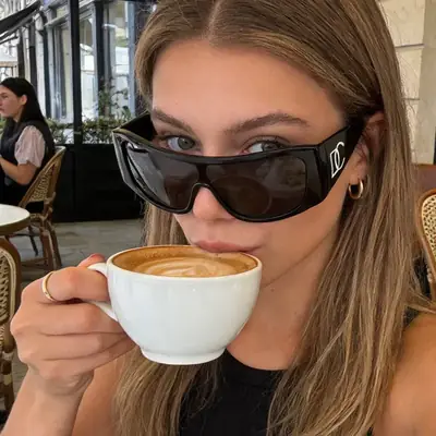 2025 Y2K Sunglasses Women Black Pink Large Frame