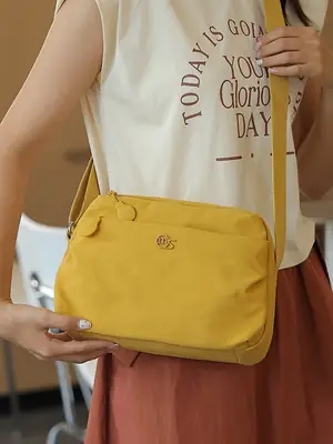 Women's Yellow Canvas Crossbody Bag Large Capacity 2025