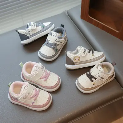 Baby Toddler Shoes Spring & Fall Women's 0 to 1-2 Years Old Baby Non-Slip Soft-Soled Shoes Boys and Kidsren Breathable Flats Infants and Young Kidsren