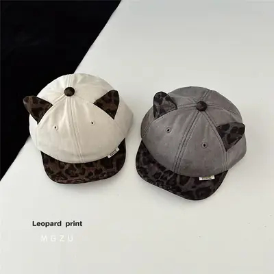 Leopard Print Peaked Caps for Men Women Soft Brim Sun Hat