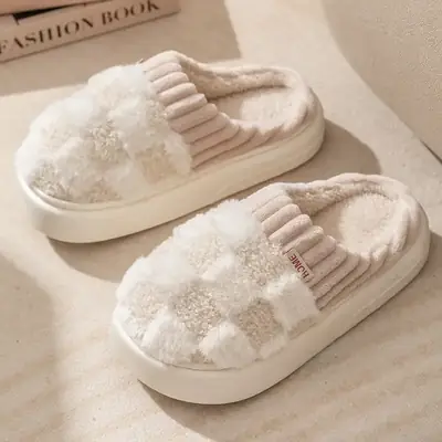 Thick-Soled Cotton Slippers for Women, Autumn and Winter 2026 New Style, Indoor Non-Slip, Trendy, Cute, Warm, Fashionable, Plush Shoes