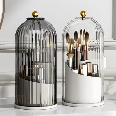 Transparent Makeup Storage Box with Glowing Handle