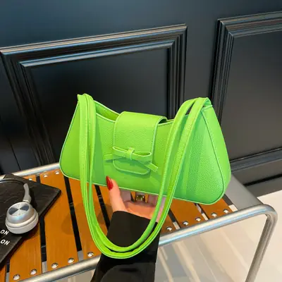 Green Nylon Shoulder Bag for Women 2025 Summer