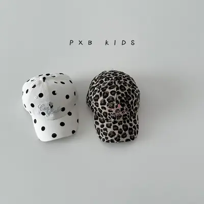 Kids Baseball Caps Polka Dot & Leopard Print Spring Autumn