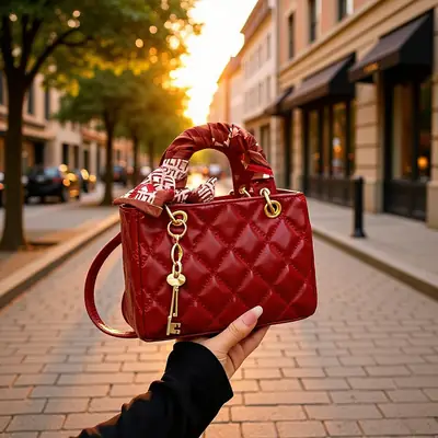 Red Quilted Princess Diana Style Handbag for Women