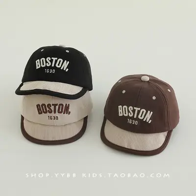 Kids Boston Letter Baseball Caps for Spring & Autumn
