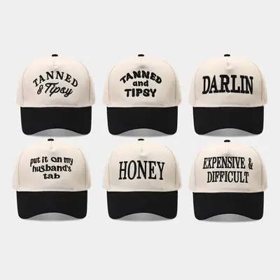 2025 Autumn Letter Patchwork Baseball Cap Beige Blue Men Women