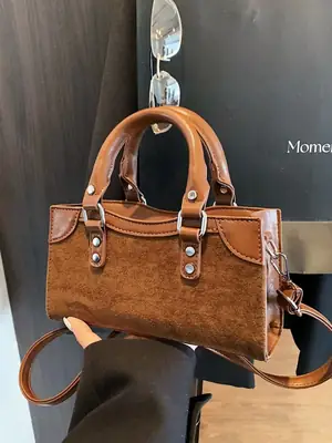 Brown Suede Crossbody Bag for Women