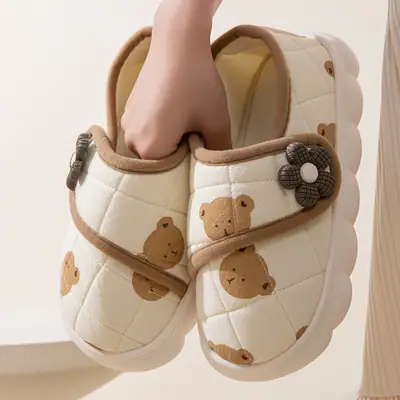 Breathable Postpartum Slippers for Women Cream White