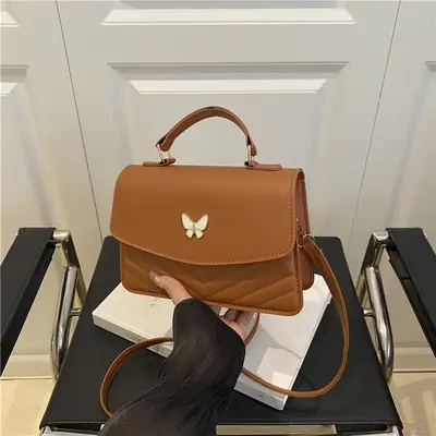 Women's Retro Casual Butterfly Shoulder Bag Brown