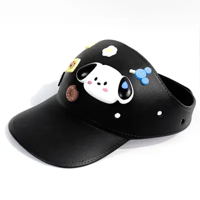 Black Adjustable Sun Hat for Girls Large