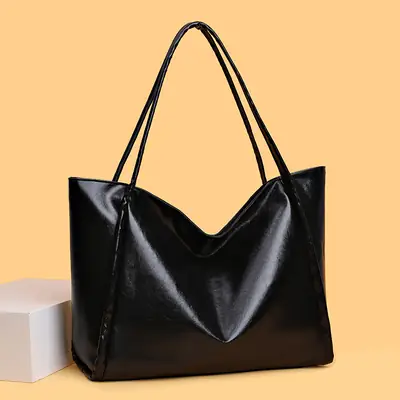 Black Textured Shoulder Bag for Women