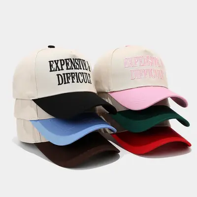 Pink Embroidered Baseball Cap for Women Men