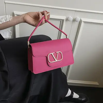 Pink LV Logo Shoulder Bag for Women