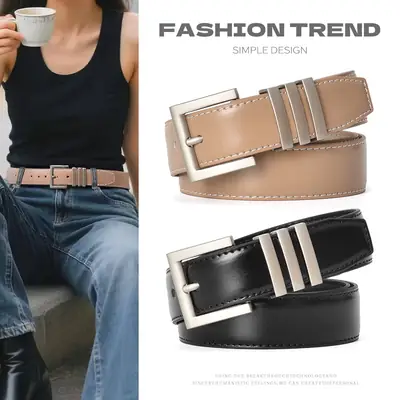 Women Genuine Leather Belt with Alloy Buckle