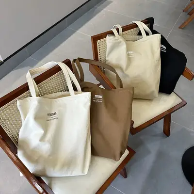 Japanese Style Canvas Shoulder Bag Large Capacity Women
