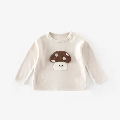 Boys Cotton Mushroom Long Sleeve T-Shirt 2025