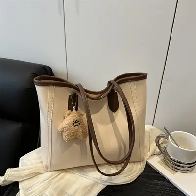 Korean Style Armpit Bag with Pom Pom Charm