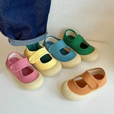 Baby Green Canvas Shoes with Soft Sole