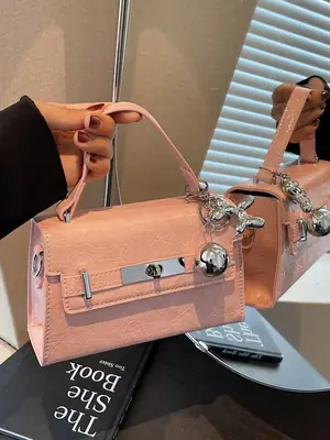 Women's Pink Leather Shoulder Crossbody Bag 2026