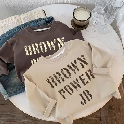Kids Brown Power Jersey Sweatshirt 2025