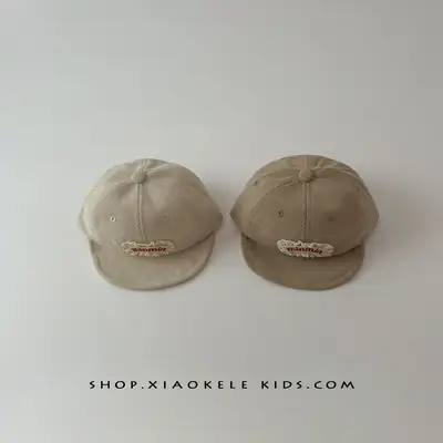 Baby Beanie Cap Beige Soft Brim Baseball Cap