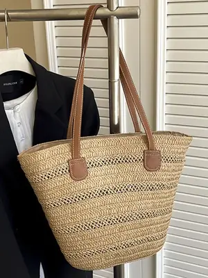 Women's Straw Shoulder Bag Large Capacity Beach Bag