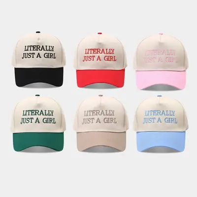 Women's Letter Duck Cap Pink Green Baseball Hat
