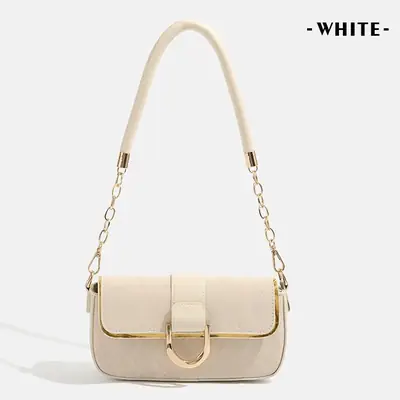 White Minimalist Chain Shoulder Bag 2026