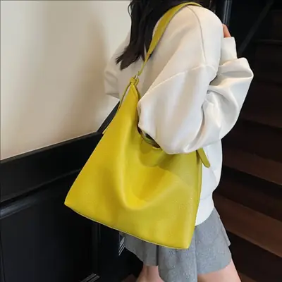 Yellow High-End Bucket Bag for Women 2025