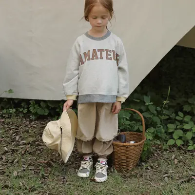 2025 Kids Sweatshirt Set Cotton Round Neck Letter Print