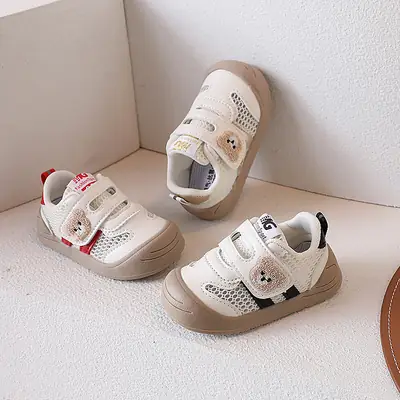 1-2-3 Years Old Spring, Summer and Autumn New Baby Boy Shoes Breathable Girls Non-Slip Toddler Shoes Soft Bottom Baby Cartoon Shoes