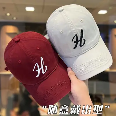Korean Letter Embroidered Baseball Caps for Women