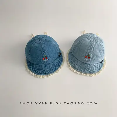 Blue Washed Denim Baby Cap with Peaked Brim