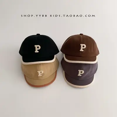 Black Letter Baseball Cap for Boys Girls Winter Windproof