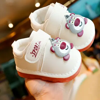 Toddler Shoes Spring & Fall New Beginner Baby Shoes 1-2 Years Old Baby Shoes Soft Sole Non-Slip Cartoon Screaming Shoes