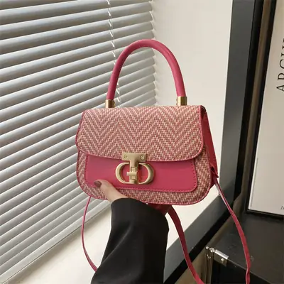 Pink Gold Plated Women's Shoulder Bag 2025 New Style