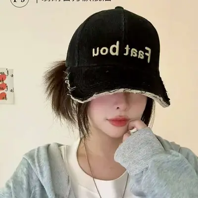 Deep-Brimmed Baseball Cap with Soft Top for Autumn Winter Sun Protection Smaller Face